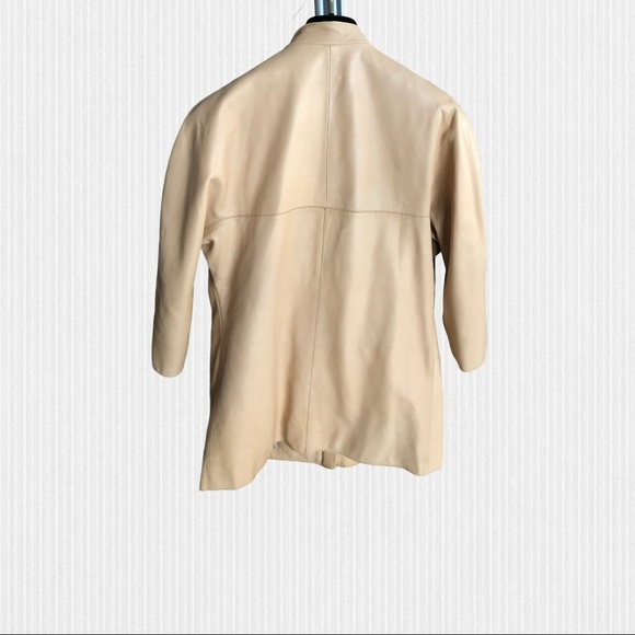 Marni nude leather dress jacket coat 38 M